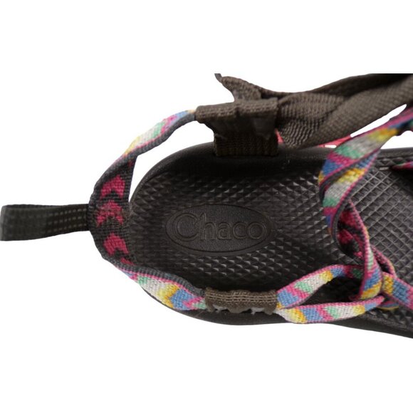 Chaco's Big Girls Ecotred Multi Stripe Strappy Hiking Outdoor Sandals Sz 4 #1329 - Picture 8 of 9